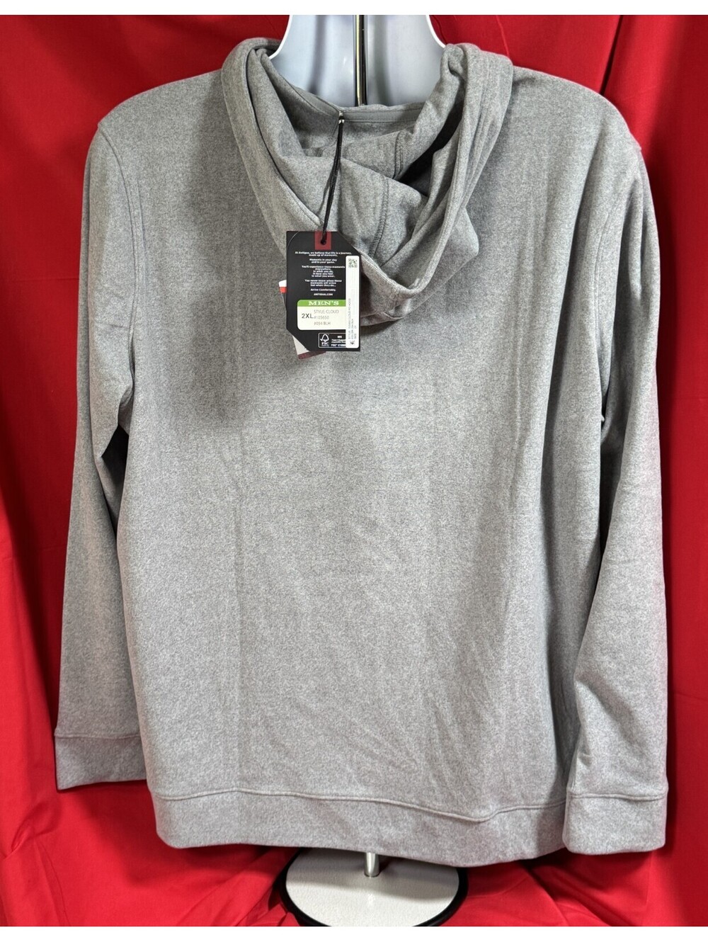 Antigua Indiana Hoosiers Gray Cloud Hoodie IU "Trident" Logo Mens 2XL NWT - Picture 2 of 8